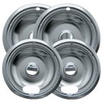 Range Kleen 10142XN Chrome Drip Bowls, Style A, 6-In. and 8-In. (4 Pack)