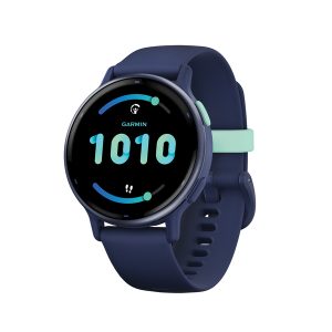Garmin 010-02862-12 vivoactive 5 Fitness-Tracking Smartwatch with Aluminum Bezel and Silicone Band (Navy Blue)