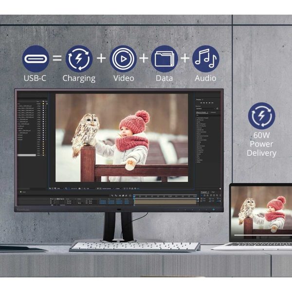 ViewSonic VP2756-4K 27 Inch 4K UHD IPS Ergonomic Monitor with Ultra-Thin Bezels, Color Accuracy, Pantone Validated, 60W USB C - Image 8