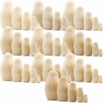 Lot of 10 Set by 5 pcs Blank Nesting Dolls   Unfinished Unpainted Russian Nesting Dolls   Blank Doll   Nesting Doll DIY   Unfinished Wooden Doll Craft