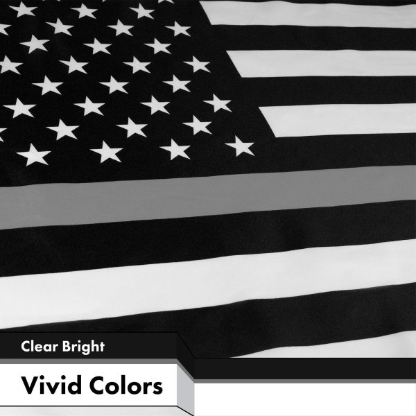 Thin Gray Line American Flag 3x5 Ft 2-Pack Printed 150D Polyester By G128 - Image 3