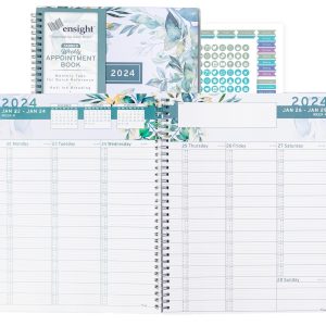 2024 Appointment Book & Planner    8.5 x 11 inches Large Tabbed Daily Hourly Weekly Planner Calendar and Schedule Book 15 Minute time Slots Business and Personal Planner Jan 2024   Jan 2025 (Floral)