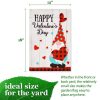 G128 Garden Flag Happy Valentine's Day Gnome Holding Plain Heart 12"x18" Blockout Fabric - Image 4