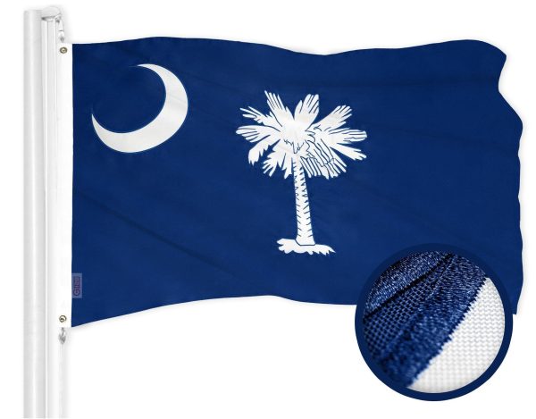 G128 Combo Pack: American USA Flag 4x6 Ft & South Carolina SC State Flag 4x6 Ft | Both ToughWeave Series Embroidered Polyester, Embroidered Design, Indoor/Outdoor, Brass Grommets - Image 2