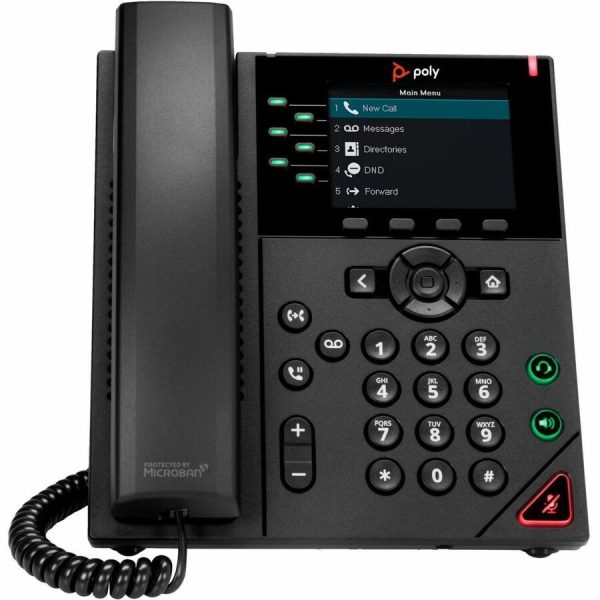 Poly VVX 350 IP Phone - Corded - Corded - Desktop, Wall Mountable - Black - Image 2