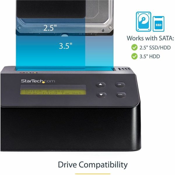 StarTech.com Single Bay SSD/HDD Hard Drive Eraser, 2.5"/3.5" , Standalone Wiper, Disk Sanitizer, Hardware Wiper Erasing Tool, NIST/DoD/TAA - Image 3