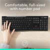 Logitech K270 Wireless Keyboard for Windows, 2.4 GHz Wireless, Full-Size, Number Pad, Black - Image 2