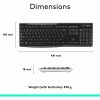 Logitech K270 Wireless Keyboard for Windows, 2.4 GHz Wireless, Full-Size, Number Pad, Black - Image 8