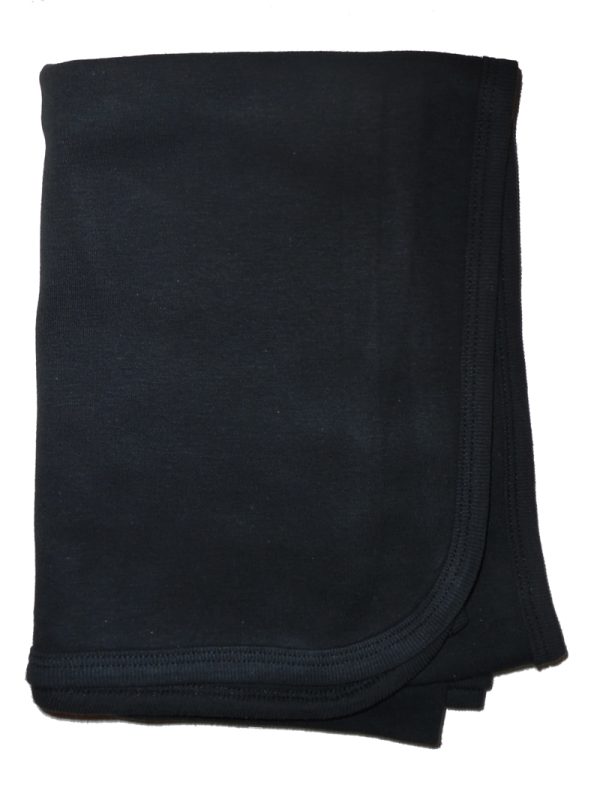 Black Interlock Receiving Blanket 3200bl