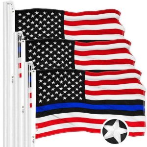 Blue Lives Matter Flag 3x5 Ft 3-Pack Embroidered Polyester By G128