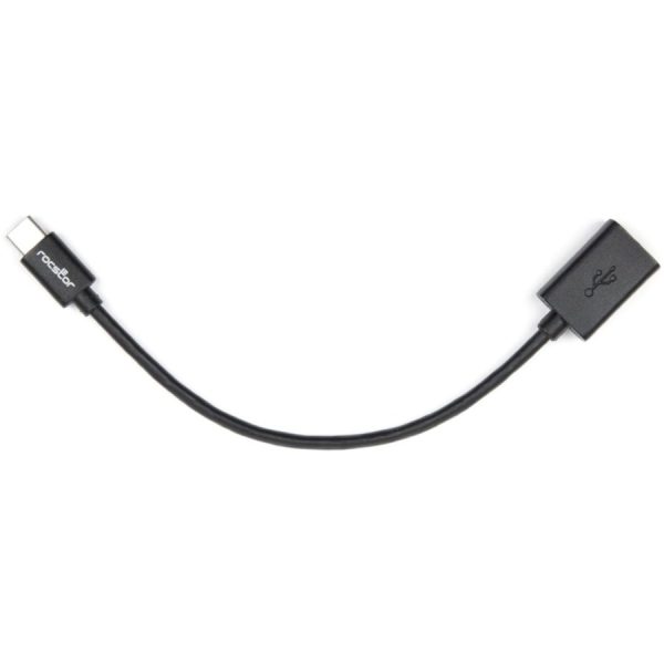 Rocstor Premium 6" USB-C to USB-A Adapter M/F - USB 2.0 - USB Type C to A Converter - For use of USB C devices such as Macbook Pro, MacBook, Chromebook, and other USB-C devices - 1 Pack - 1 x USB Type C Male - 1 x USB Type A Female - Black Adapter - Image 2