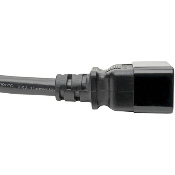 Eaton Tripp Lite Series Power Extension Cord, C19 to C20 - Heavy-Duty, 20A, 250V, 12 AWG, 2 ft. (0.61 m), Black - Image 3