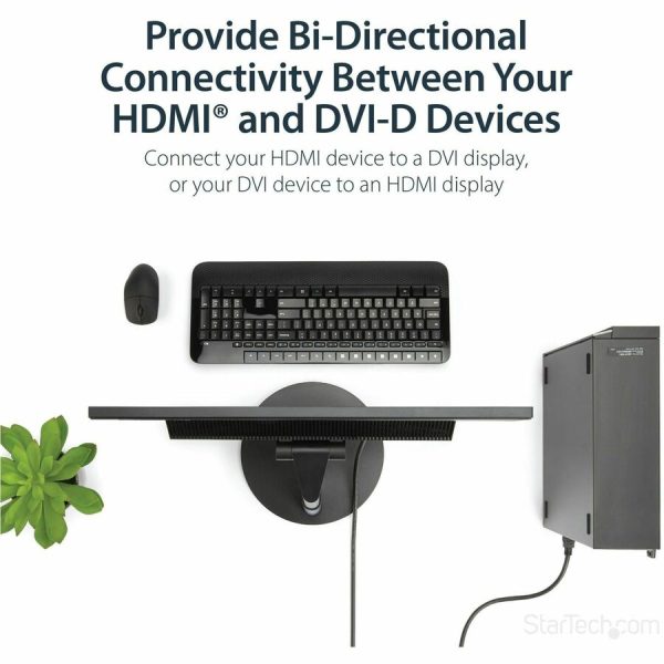 StarTech.com HDMI to DVI Cable - 6 ft / 2m - HDMI to DVI-D Cable - HDMI Monitor Cable - HDMI to DVI Adapter Cable - Image 6