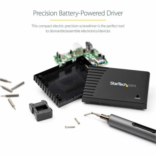 StarTech.com 20-Bit Electric Precision Screwdriver Set, Cordless/Battery Powered, Magnetic Bit Driver Kit for Laptop/Computer/Phone Repair - Image 4