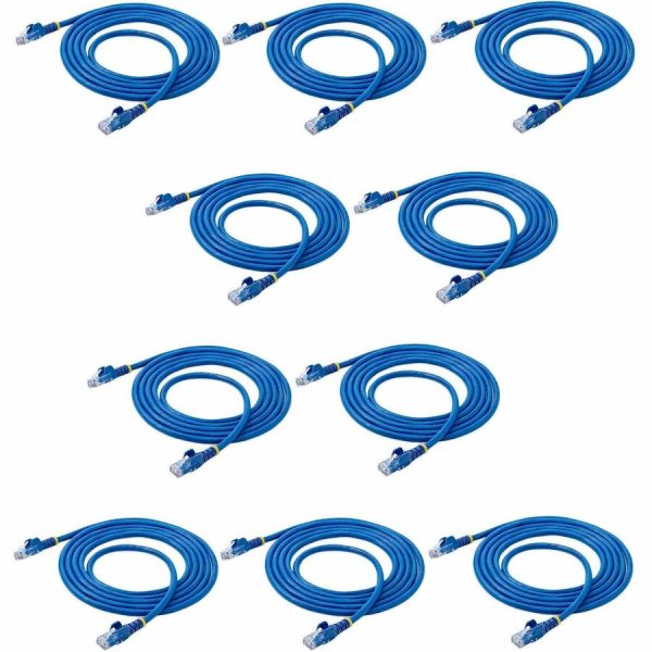 StarTech.com 7 ft. CAT6 Ethernet Cable - 10 Pack - ETL Verified - Blue CAT6 Patch Cord - Snagless RJ45 Connectors - 24 AWG - UTP - Image 2