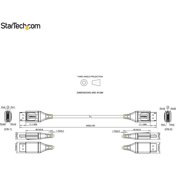StarTech.com 13ft (4m) VESA Certified DisplayPort 1.4 Cable, 8K 60Hz HDR10, UHD 4K 120Hz Video, DP to DP Monitor Cord, DP 1.4 Cable, M/M - Image 9