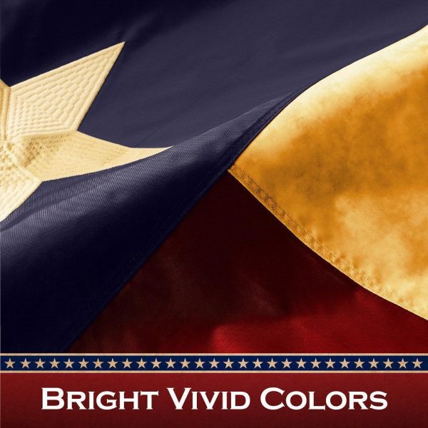 G128 5 Pack: Texas Tea-Stained Flag | 2x3 Ft | ToughWeave Pro Series Pole Sleeve Embroidered 420D Polyester | Embroidered Design, Indoor/Outdoor, High Quality, NO Flagpole Included - Image 4