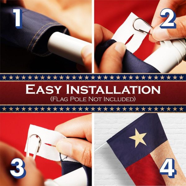 G128 5 Pack: Texas Tea-Stained Flag | 2x3 Ft | ToughWeave Pro Series Pole Sleeve Embroidered 420D Polyester | Embroidered Design, Indoor/Outdoor, High Quality, NO Flagpole Included - Image 7