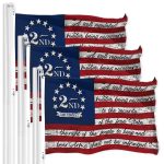 G128 3 Pack: 2nd Amendment American Flag | 3x5 Ft | LiteWeave Pro Series Printed 150D Poly | Historical Flag, Indoor/Outdoor, Vibrant Colors, Brass Grommets, Thicker and More Durable Than 100D 75D