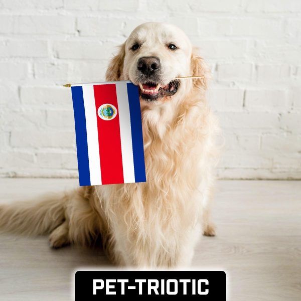 G128 12 Pack Handheld Costa Rica Costa Rican Stick Flags | 12x18 In | Printed 150D Polyester, Country Flag, Solid Wooden Stick, Spear Gold Tip - Image 7