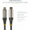 StarTech.com 3ft 1m Top Single Screw Locking USB C Cable 10Gbps, USB 3.1 Type-C Cable, 5A/100W PD, DP Alt Mode, USB-C to C Cord - Image 3