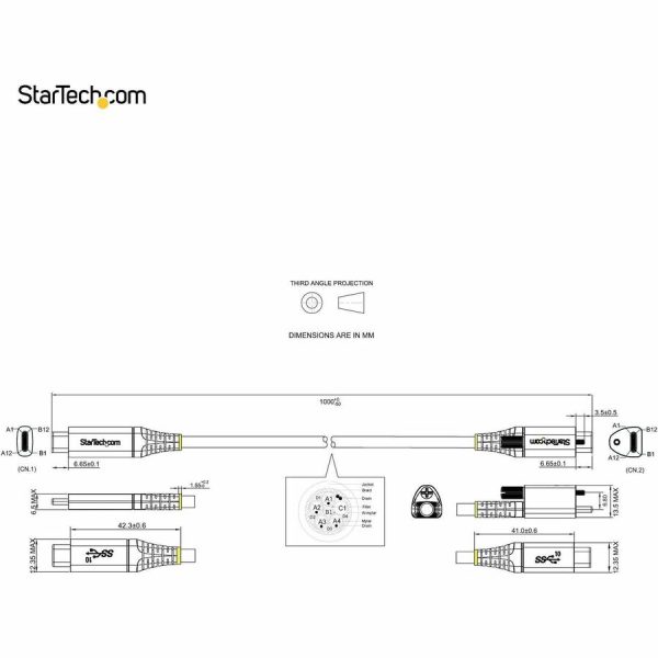 StarTech.com 3ft 1m Top Single Screw Locking USB C Cable 10Gbps, USB 3.1 Type-C Cable, 5A/100W PD, DP Alt Mode, USB-C to C Cord - Image 9