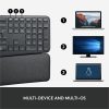 Logitech Ergo K860 Split Wireless Keyboard for Business - Ergonomic Design, Secured Logi Bolt Technology, Graphite - Image 3