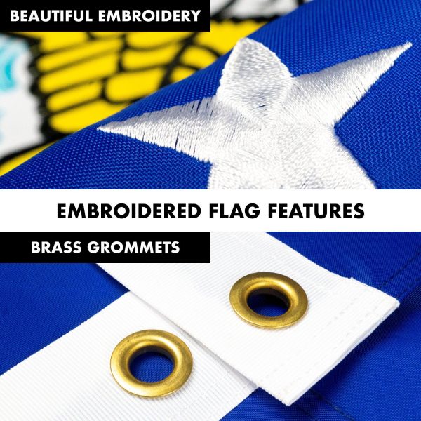 G128 - 6 Feet Tangle Free Spinning Flagpole (Silver) US Air Force Double Sided Brass Grommets Embroidered 3x5 ft (Flag Included) Aluminum Flag Pole - Image 4