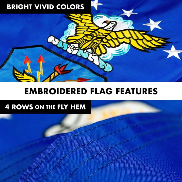 G128 - 6 Feet Tangle Free Spinning Flagpole (Silver) US Air Force Double Sided Brass Grommets Embroidered 3x5 ft (Flag Included) Aluminum Flag Pole - Image 5