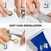G128 - 6 Feet Tangle Free Spinning Flagpole (Silver) US Air Force Double Sided Brass Grommets Embroidered 3x5 ft (Flag Included) Aluminum Flag Pole - Image 7