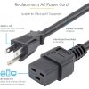 StarTech.com 3ft (1m) Heavy Duty Power Cord, NEMA 5-15P to C19, 15A 125V, 14AWG, Computer Power Cord, Heavy Gauge Power Cable - Image 6