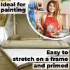 Art Natural Linen Canvas Roll 87  Wide X 10 ft   Plain Unprimed Canvas Fabric for Painting   Raw Linen Canvas Rolled - Image 5