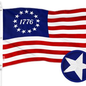 G128 Betsy Ross 1776 Flag | 6x10 Ft | ToughWeave Series Embroidered 300D Polyester | Historical Flag, Embroidered Design, Indoor/Outdoor, Brass Grommets