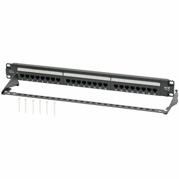 Eaton Tripp Lite Series 24-Port Cat6 Patch Panel - 4PPoE Compliant, 110/Krone, 568A/B, RJ45 Ethernet, 1U Rack-Mount, Black, TAA - Image 5