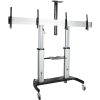 StarTech.com Dual TV Cart, 60in VESA TVs up to 50kg/110lb each, Height Adjustable Mobile Display Mount/Cart, Rolling TV Cart on Wheels - Image 8