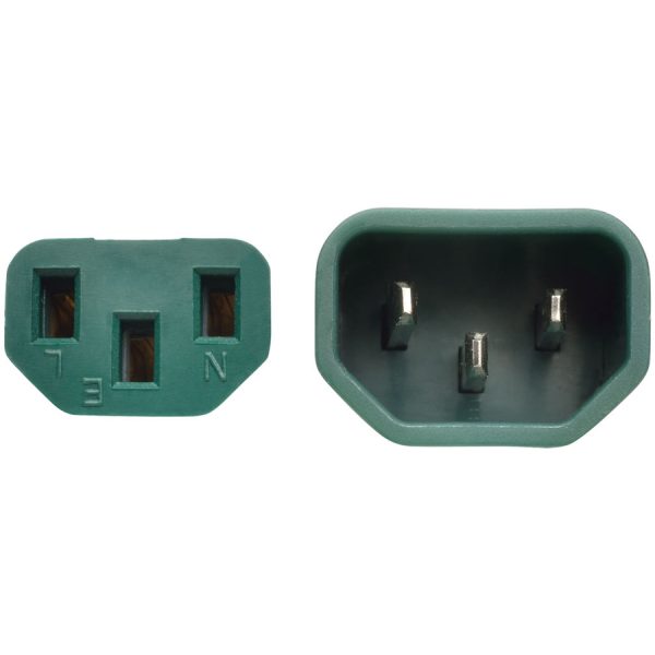Eaton Tripp Lite Series PDU Power Cord, C13 to C14 - 10A, 250V, 18 AWG, 6 ft. (1.83 m), Green - Image 3