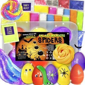 Galaxy & Glow In The Dark Slime Kit For Boys And Girls Make 25 Oz Of Butter