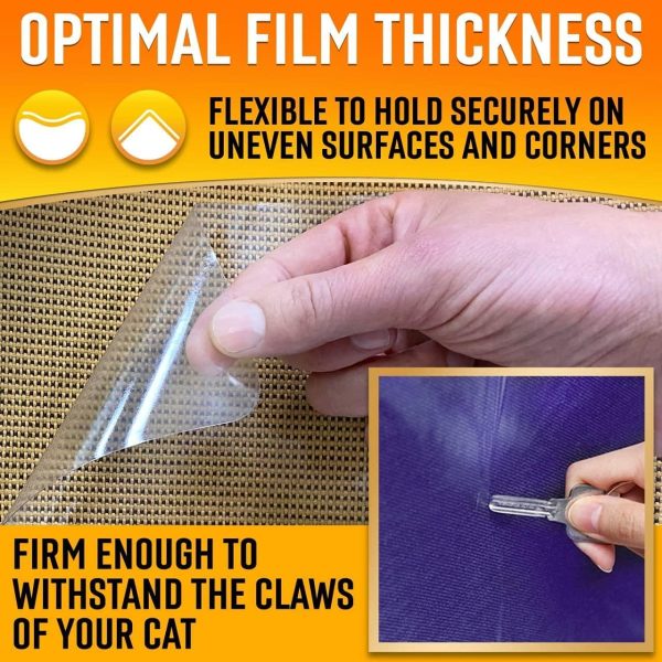 Heavy Duty Cat Scratch Deterrent Furniture Protectors for Sofa Doors Clear Couch Protectors from Cats Scratching Anti Cat Scratch Tape Guards Cat Couch Corner Protectors Pet No Scratch Protectors - Image 5