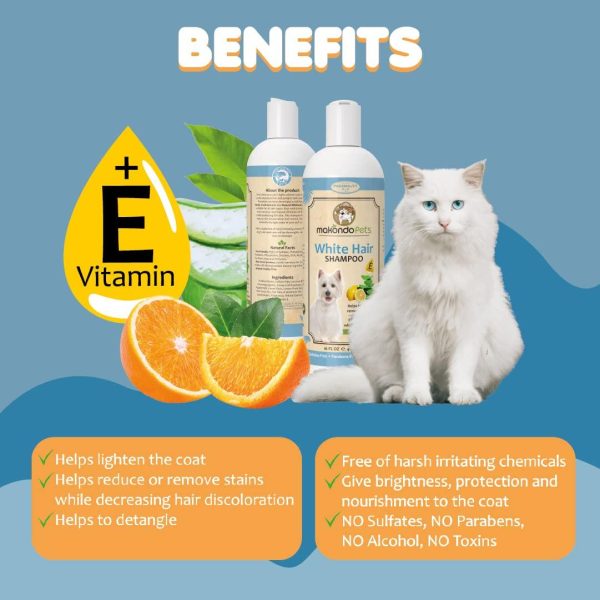 Dog Whitening Shampoo– for Dogs with White Light Colored Hair Coat Fur–White Haired Pets Shampoo for Itching Dry Sensitive Skin. Non Toxic Formula - Image 6