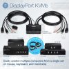 TRENDnet 4-Port Dual Monitor DisplayPort KVM Switch With Audio, 2-Port USB 2.0 Hub, 4K UHD Resolution Up To 3840 x 2160, Connect 4 DisplayPort Monitors, Dual Monitor 4 Port KVM Switch, Black, TK-440DP - Image 7