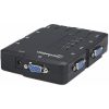 Manhattan KVM Switch Compact 4-Port, 4x USB-A, Cables included, Audio Support, Control 4x computers from one pc/mouse/screen, Black, Lifetime Warranty, Boxed - Image 4