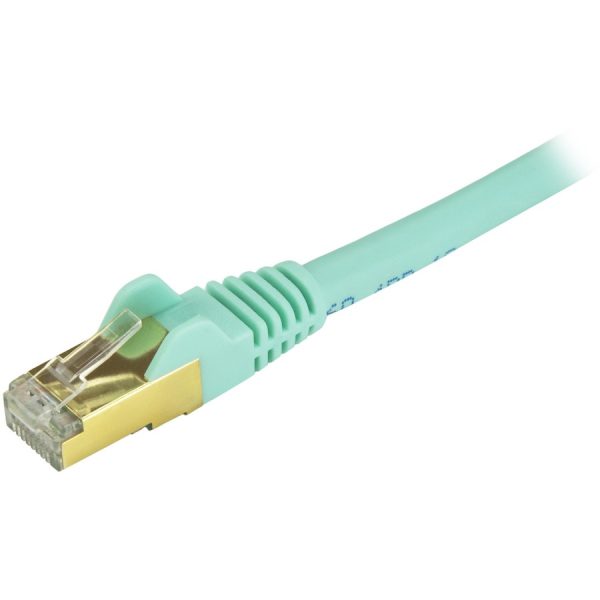 StarTech.com 12ft CAT6a Ethernet Cable - 10 Gigabit Category 6a Shielded Snagless 100W PoE Patch Cord - 10GbE Aqua UL Certified Wiring/TIA - Image 2