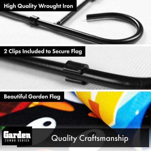 G128 Combo Pack: Garden Flag Stand Black 36x16 Inch & Garden Flag Welcome Three Penguins 12x18 Inch - Image 3