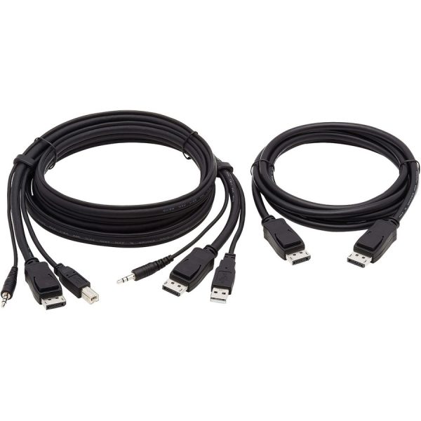 Eaton Tripp Lite Series Dual DisplayPort KVM Cable Kit - DP, USB, 3.5 mm Audio (3xM/3xM) + DP (M/M), 4K, 4:4:4, 6 ft. (1.83 m), Black - Image 2