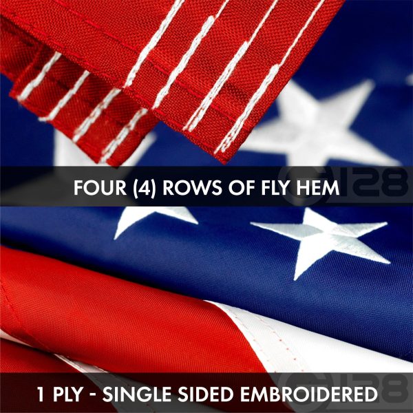 G128 Combo Pack: American USA Flag ToughWeave Series 20x30 In Single Sided & Gadsden Don't Tread On Me Flag Double Sided 20x30 In Double ToughWeave Series | Both Embroidered Polyester, Brass Grommets - Image 5