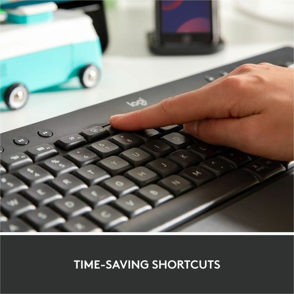 Logitech Signature K650 Comfort Full-Size Wireless Keyboard with Wrist Rest, BLE Bluetooth or Logi Bolt, Graphite - Image 3