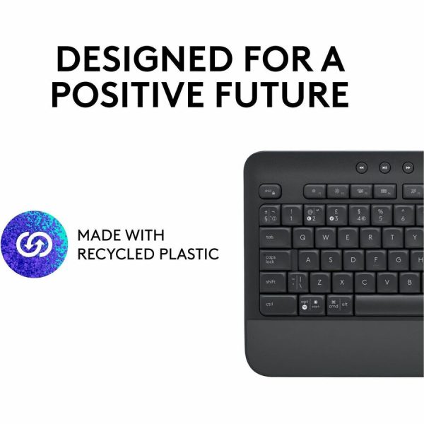 Logitech Signature K650 Comfort Full-Size Wireless Keyboard with Wrist Rest, BLE Bluetooth or Logi Bolt, Graphite - Image 5