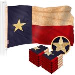 G128 10 Pack: Texas Tea-Stained Flag | 1x1.5 Ft | ToughWeave Pro Series Embroidered 420D Polyester | Embroidered Design, Indoor/Outdoor, Brass Grommets, High Quality