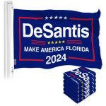 G128 5 Pack: DeSantis Election Make America Florida Flag | 3x5 Ft | LiteWeave Pro Series Printed 150D Poly | Election Flag, Vibrant Colors, Brass Grommets, Thicker and More Durable Than 100D 75D Poly