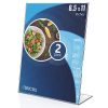 2 Pack Acrylic Sign Holders 8.5x11   Plastic Stands for Display   8 1 2 x 11 Acrylic Sign Holder with Vertical Slanted Back   Clear Plastic Sign Holder Paper Display Table Stand Flyer Document Paper